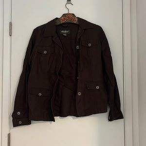 Dark Brown Eddie Bauer Linen Jacket